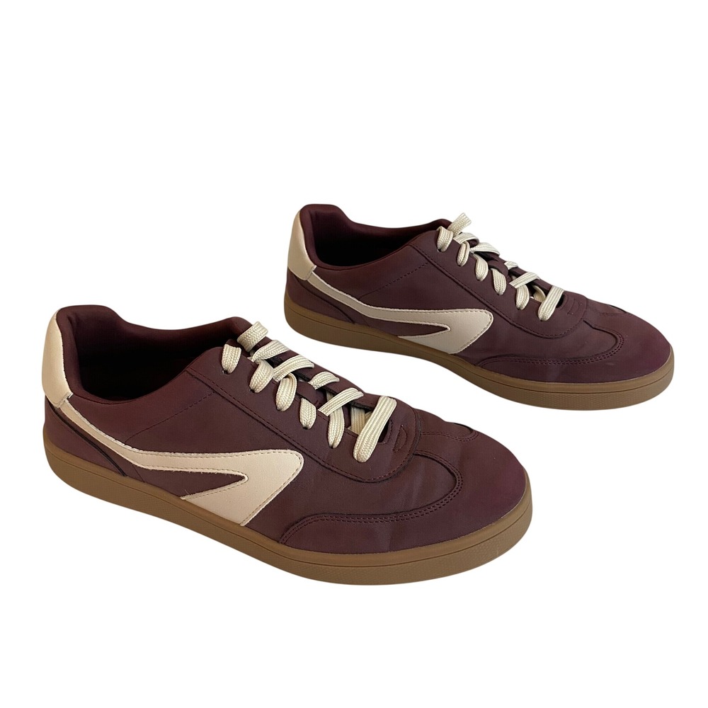 DV Dolce Vita Varcity Burgundy Cream Gum Sole Sneakers Womens 10 Low Top Retro